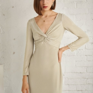 Robe Moulante En Maille Côtelée