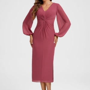 Robe Moulante Mousseline Froncée