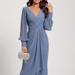 Robe Moulante Mousseline Froncée