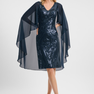 Robe Moulante Scintillante Marine