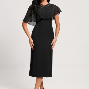 Robe Moulante Noire Fluide