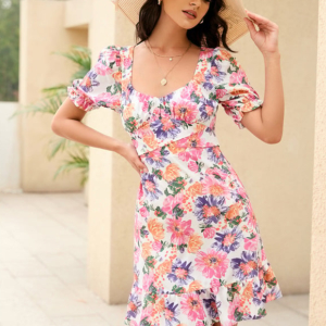 Robe Moulante Estivale À Fleurs
