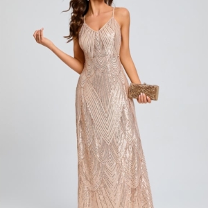 Robe Moulante Dorée Scintillante