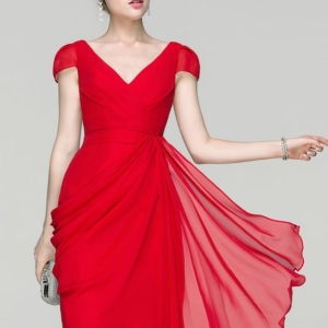 Robe Moulante Fluide Rouge