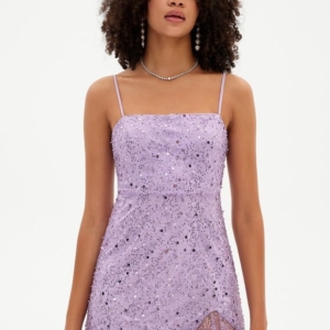 Robe Moulante Lilas Scintillante