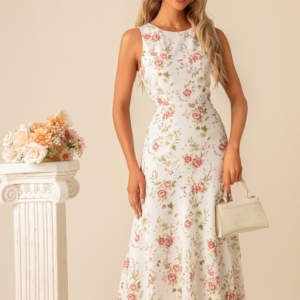 Robe Longue Moulante Fleurie