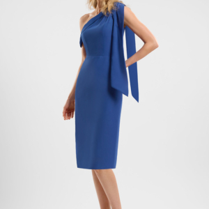 Robe Moulante Asymétrique Bleue