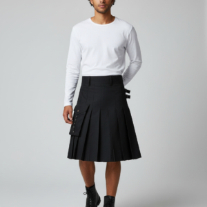 Men Scottish Skirt Medieval Vintage Kilt Scotland Traditional Male Pleated Pocket Fashion Casual Large Size Cloth Available 5XL