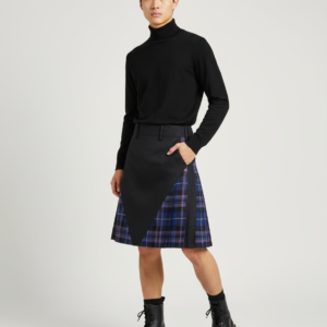 Men Vintage Scotland Skirt Plaid Print High Waist Casual Large Size Fashion Street Scottish Skirts Cloth Lugentolo