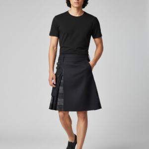 Men Vintage Scotland Skirt Plaid Print High Waist Casual Large Size Fashion Street Scottish Skirts Cloth Lugentolo