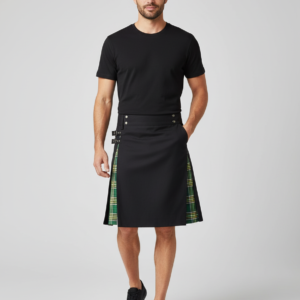 Men Vintage Scotland Skirt Plaid Print High Waist Casual Large Size Fashion Street Scottish Skirts Cloth Lugentolo