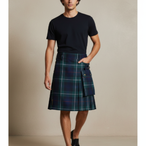 Men's Short Skirt Traditional Highland Tartan Practical Kilt Mens Skirt Vintage Kilt Scotland Gothic Punk Fashion Kendo Pocket