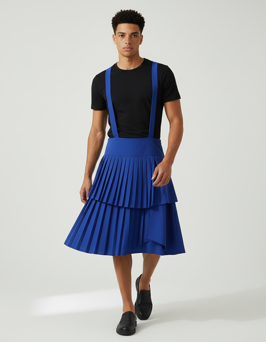 INCERUN Summer Spring Men Casual Pants Irregular Pleated Skirts Long Pants Casual Streetwear Male Wide Leg Pantalons Bottoms