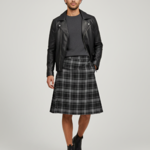 Men's Short Skirt Traditional Highland Tartan Practical Kilt Mens Skirt Vintage Kilt Scotland Gothic Punk Fashion Kendo Pocket