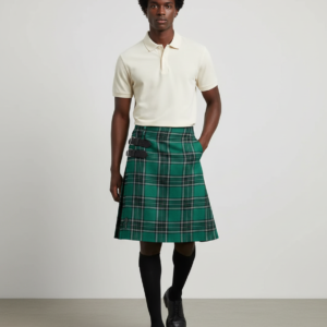 Men Scotland Kilt Traditional Plaid Belt Pleated Bilateral Chain Gothic Punk Hip-hop Avant Garde Scottish Tartan Pants Skirts