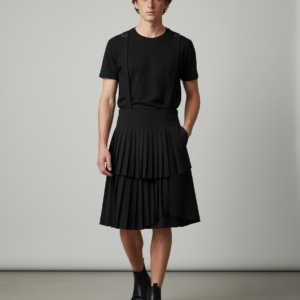 INCERUN Summer Spring Men Casual Pants Irregular Pleated Skirts Long Pants Casual Streetwear Male Wide Leg Pantalons Bottoms