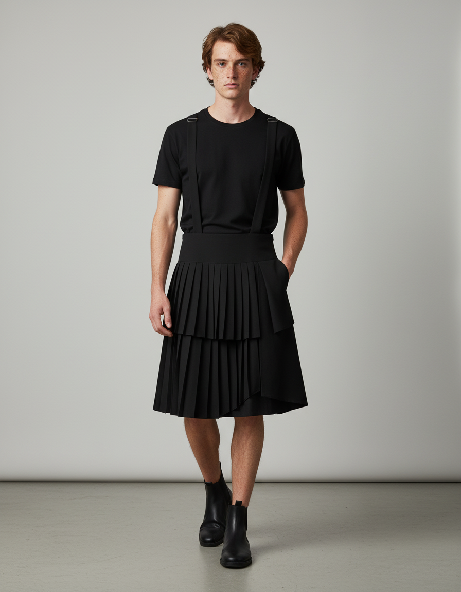 INCERUN Summer Spring Men Casual Pants Irregular Pleated Skirts Long Pants Casual Streetwear Male Wide Leg Pantalons Bottoms