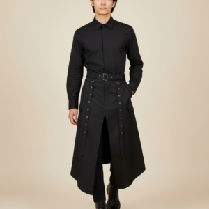 Medieval Gothic Men's Half Skirt Jacquard Steampunk Stylish Kilt Open Front Harujuku Burlesque Fringe Traditional Skirts