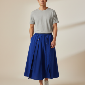 INCERUN Men Skirts Solid Pants Elastic Waist Oversize Split Irregular Trousers Men Skirts Streetwear 2025 Fashion Men Bottoms