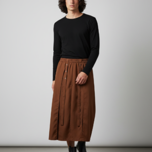 INCERUN Men Skirts Solid Pants Elastic Waist Oversize Split Irregular Trousers Men Skirts Streetwear 2025 Fashion Men Bottoms