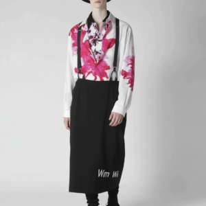 YOJI OOAK Original Design Strap Design with Belt Loop Half Skirt Letter Printed Casual Versatile Group Men