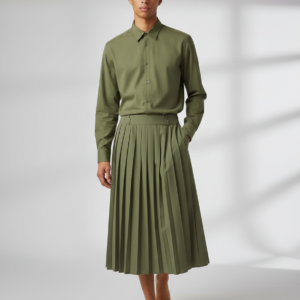 2024 Men Casual Skirts Solid Color Pleated Zipper Loose Trousers Personality Streetwear Leisure Fashion Men Skirts S-5XL INCERUN