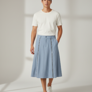 INCERUN Men Skirts Loose Button Zipper Solid Color Casual Men Bottoms Trousers Streetwear Personality Fashion Male Skirts S-4XL