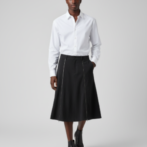 INCERUN Men Skirts Loose Button Zipper Solid Color Casual Men Bottoms Trousers Streetwear Personality Fashion Male Skirts S-4XL