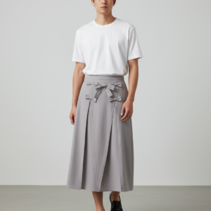 INCERUN 2025 Men Skirts Solid Color Bow Split Streetwear Casual Male Pants Oversize Sexy Irregular Trousers Fashion Men Bottoms