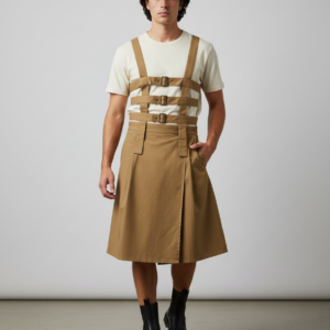 2023 Men Irregular Skirts Jumpsuits Solid Color Hollow Out Straps Men Pants Streetwear Personality Male Skirts S-5XL INCERUN