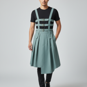 2023 Men Irregular Skirts Jumpsuits Solid Color Hollow Out Straps Men Pants Streetwear Personality Male Skirts S-5XL INCERUN