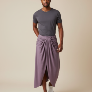 INCERUN Men Skirts Pants Solid Color Pleated Elastic Waist Joggers Irregular Trousers Men Streetwear 2025 Vintage Casual Skirts