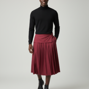 INCERUN Tops 2025 Korean Style Fashion Trousers Men's Pleated Design Skirts Long Pants Casual Streetwear Male Wide Leg Pantalons