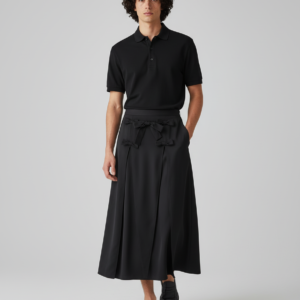 INCERUN 2025 Men Skirts Solid Color Bow Split Streetwear Casual Male Pants Oversize Sexy Irregular Trousers Fashion Men Bottoms