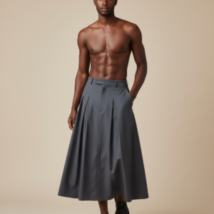 INCERUN American Style Trousers Fashion Men Personality Split Pleated Half Body Skirts Pants Male Clubwear Loose Solid Pantalons