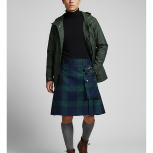 Men New Casual Fashion Scottish Holiday Skirt Men's Plaid Contrasting Pleated Skirt