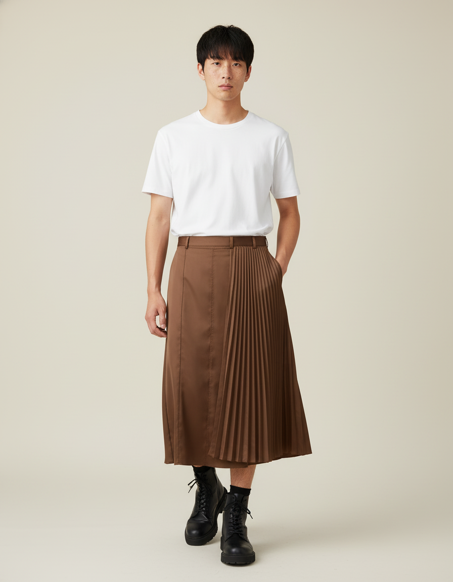 Fashion New Men Trousers INCERUN Deconstruct Pleated Design Skirts Pants Male Casual All-match Solid Color Loose Pantalons S-5XL