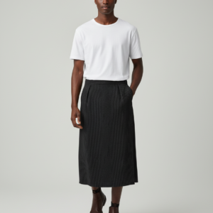 INCERUN Men Striped Skirts Pants Button Split Casual Men Bottoms Streetwear Loose 2025 Personality Fashion Male Skirts Trousers