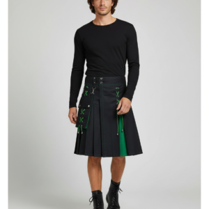 Men Scottish Festival Men Kilt Traditional Highland Dress Medieval Skirt Pocket Casual Pleated Skirt Carnival Cosplay Costume