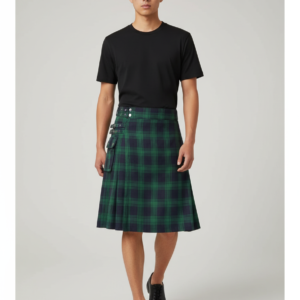 Scottish Holiday Skirt Men's Plaid Contrasting Pleated Skirt BK0140