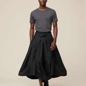 Techwear Style Pleated Design Vintage Pantskirt Man Hip Hop Punk Baggy Pants Harajuku Casual Wide Leg Trousers