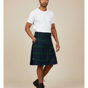 High Quality Fashion Men Cool Pocket Kilts Solid Color Gothic Kilt Vintage Warrior Cargo Kilt Metal Belt Pleated Skirt