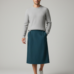 INCERUN Men Striped Skirts Pants Button Split Casual Men Bottoms Streetwear Loose 2025 Personality Fashion Male Skirts Trousers