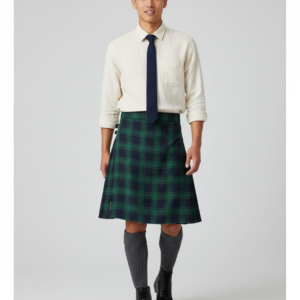 5 Yard Men Scottish Kilts Highland Casual Kilt 4 Colors Pocket Pleated Skirt Mens Short Skirts Traditional Tartan Practical Kilt
