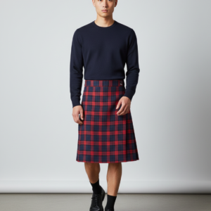 5 Yard Men Scottish Kilts Highland Casual Kilt 4 Colors Pocket Pleated Skirt Mens Short Skirts Traditional Tartan Practical Kilt