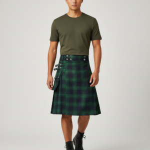Kilt for Men Traditional Highland Tartan Utility Kilt Scottish Mens Kilt Scottish Designer Men 's Black Utility Kilt