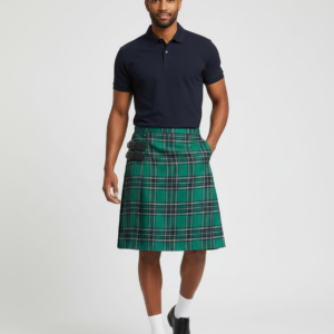 Men Fashion Casual Plaid Waistband Pleated Skirt Scottish Style Traditional Kilt Costume Stage Performance Retro Clothing