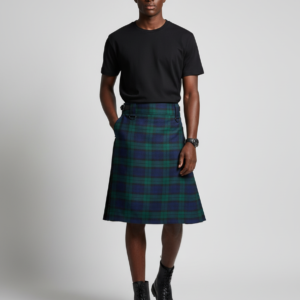 Mens Utility Kilt Pin Scottish Tartan Apparel Black & Irish Hybrid Royal Stewart Pockets Kilts