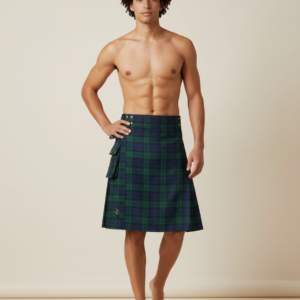 Mens Utility Kilt Pin Scottish Tartan Apparel Black & Irish Hybrid Royal Stewart Pockets Kilts