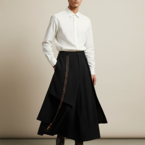Gothic Culottes Y2K Layered Pleated Harajuku Irregular Dark Culottes Street Personality Versatile Casual Pants Skirt Unisex 2024